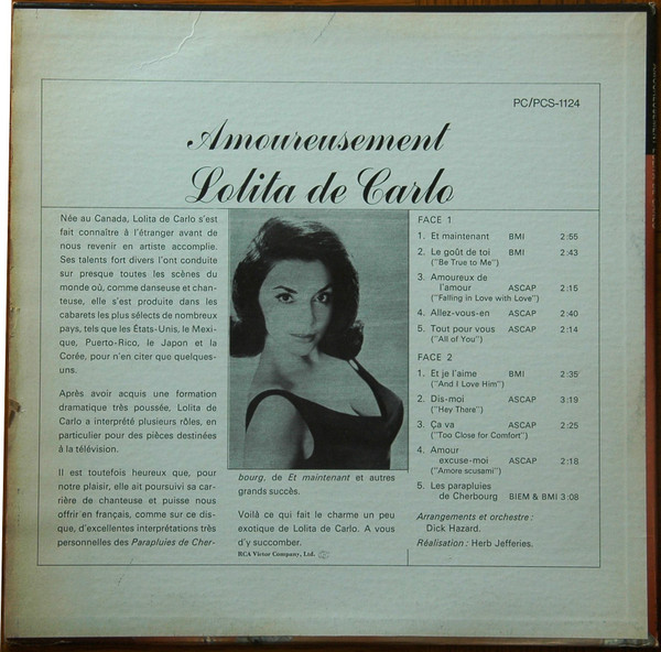 Lolita De Carlo - Amoureusement | RCA Victor (PC-1124) - 2 Lolita De Carlo - Amoureusement | RCA Victor (PC-1124) - 2