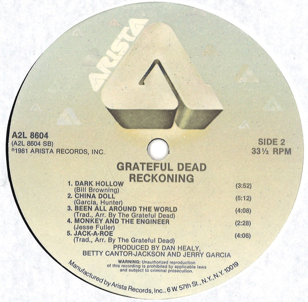 The Grateful Dead - Reckoning | Arista (A2L 8604) - 4