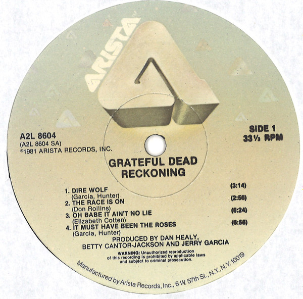 The Grateful Dead - Reckoning | Arista (A2L 8604) - 3