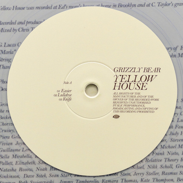 Grizzly Bear - Yellow House 2LP - CLEAR | Warp Records (WARPLP147C) - 3 Grizzly Bear - Yellow House 2LP - CLEAR | Warp Records (WARPLP147C) - 3