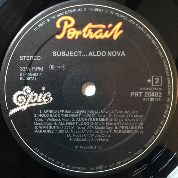 Aldo Nova - Subject.....Aldo Nova | Portrait (25482) - 2 Aldo Nova - Subject.....Aldo Nova | Portrait (25482) - 2