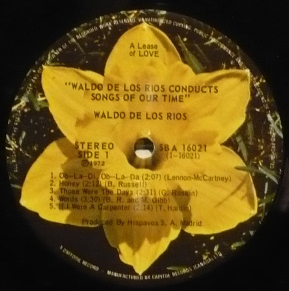 Waldo De Los Rios - Waldo De Los Rios Conducts "Songs Of Our Time" | Daffodil Records (SBA 16021) - 3