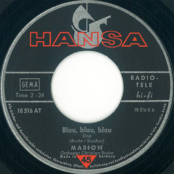 Marion Maerz - Er Ist Wieder Da / Blau, Blau, Blau | Hansa (18 516 AT) - 4