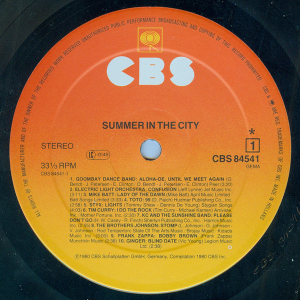 Various - Summer In The City - 20 Brandheisse Top-Hits | CBS (CBS 84 541) - 3 Various - Summer In The City - 20 Brandheisse Top-Hits | CBS (CBS 84 541) - 3