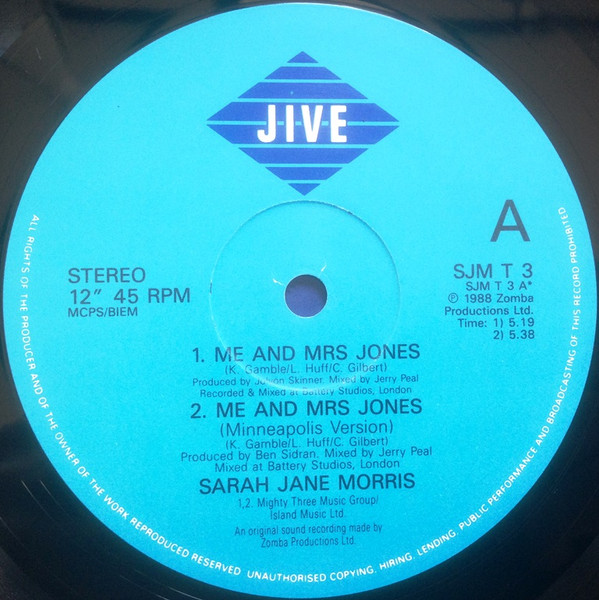Sarah Jane Morris - Me And Mrs Jones | Jive (SJM T 3) - main Sarah Jane Morris - Me And Mrs Jones | Jive (SJM T 3) - main