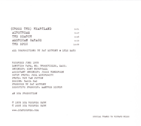 Pat Metheny Group - American Garage | ECM Records (ECM 1155) - 2