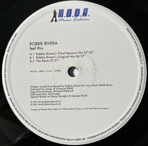 Robbie Rivera - Feel This | M.O.D.A. - Music Fashion (MD 004) - 3