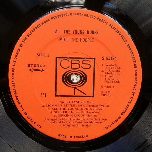 Mott The Hoople - All The Young Dudes | CBS (65184) - 3
