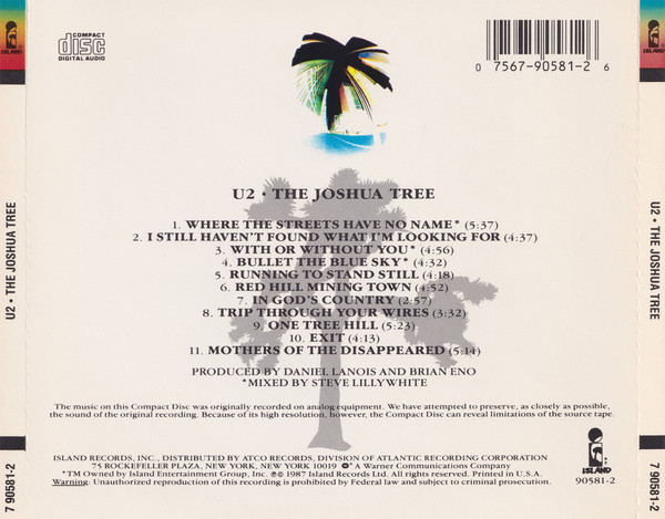 U2 - The Joshua Tree | Island Records (7 90581-2) - 2 U2 - The Joshua Tree | Island Records (7 90581-2) - 2