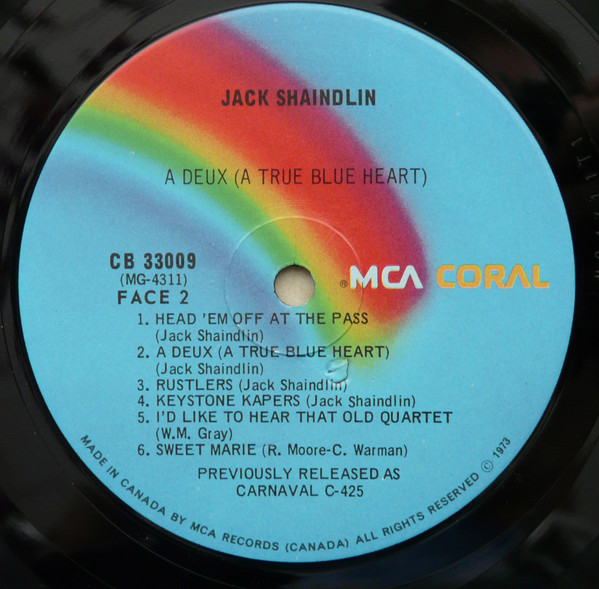 Jack Shaindlin - A Deux (A True Blue Heart) | MCA Coral (CB 33009) - 4 Jack Shaindlin - A Deux (A True Blue Heart) | MCA Coral (CB 33009) - 4
