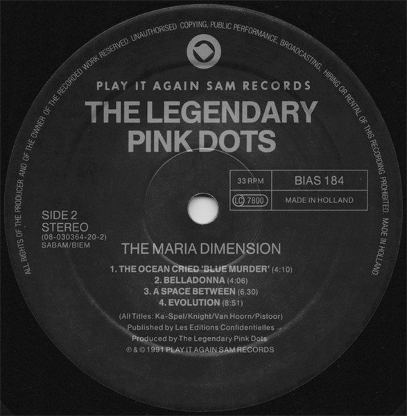 The Legendary Pink Dots - The Maria Dimension | Play It Again Sam Records (BIAS 184) - 4