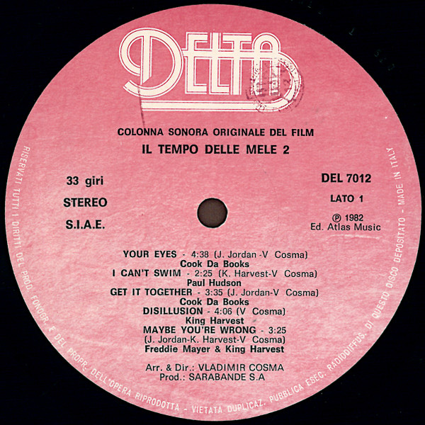 Vladimir Cosma - Il Tempo Delle Mele 2 (Tema Originale Del Film) | Delta (DEL 7012) - 3