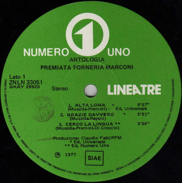 Premiata Forneria Marconi - Antologia | Numero Uno (ZNLN 33051) - 2 Premiata Forneria Marconi - Antologia | Numero Uno (ZNLN 33051) - 2
