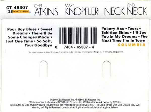 Chet Atkins / Mark Knopfler - Neck And Neck | Columbia (CT 45307) - 2