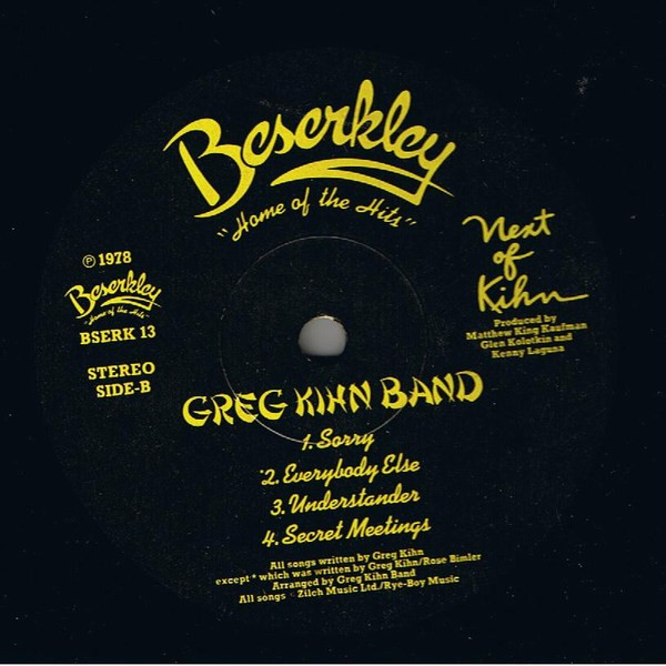 Greg Kihn Band - Next Of Kihn | Beserkley (BSERK 13) - 4