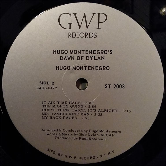 Hugo Montenegro - Hugo Montenegro's Dawn Of Dylan | GWP Records (ST 2003) - 3
