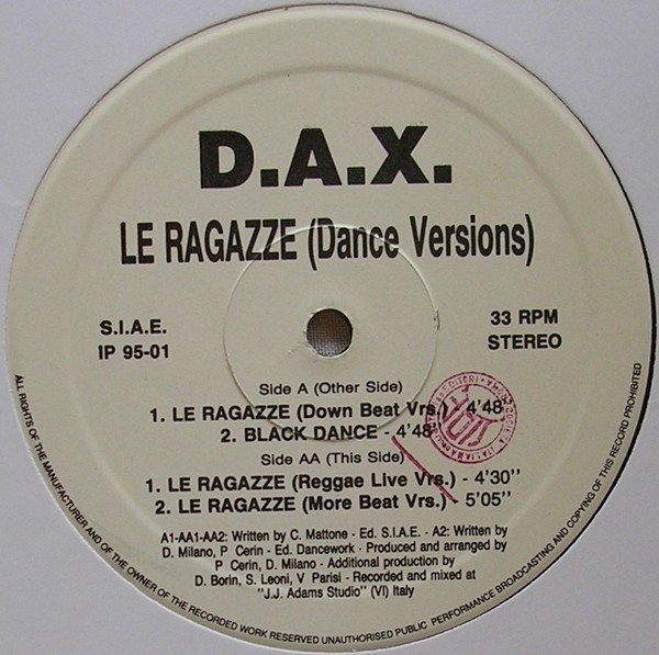 D.A.X. - Le Ragazze (Dance Versions) | Imperiale (IP 95-01) - main