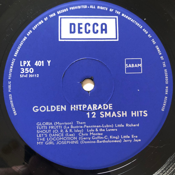 Various - Golden Hitparade 12 Smash Hits | Decca (LPX 401-Y)
