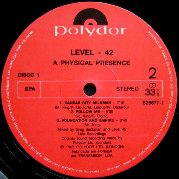 Level 42 - A Physical Presence | Polydor (LP 825 677-1) - 4