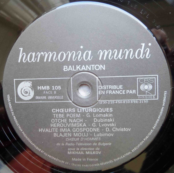 Mihail Milkov / Choeurs D'hommes De La Radio-Télévision Bulgare - Grande Liturgie Orthodoxe Slave Volume 2 | Harmonia Mundi (HMB 105) - 3 Mihail Milkov / Choeurs D'hommes De La Radio-Télévision Bulgare - Grande Liturgie Orthodoxe Slave Volume 2 | Harmonia Mundi (HMB 105) - 3