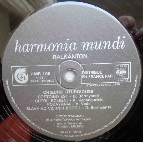 Mihail Milkov / Choeurs D'hommes De La Radio-Télévision Bulgare - Grande Liturgie Orthodoxe Slave Volume 2 | Harmonia Mundi (HMB 105) - 2 Mihail Milkov / Choeurs D'hommes De La Radio-Télévision Bulgare - Grande Liturgie Orthodoxe Slave Volume 2 | Harmonia Mundi (HMB 105) - 2