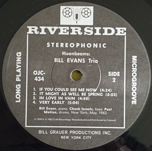 The Bill Evans Trio - Moon Beams | Original Jazz Classics (OJC-434) - 4