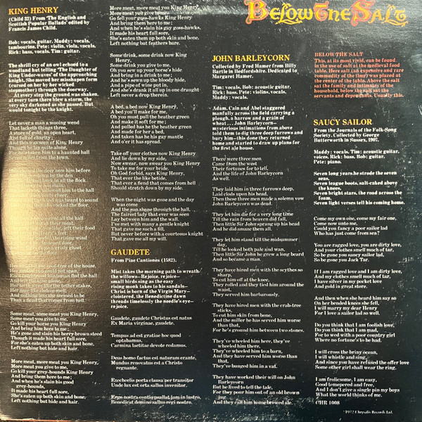 Steeleye Span - Below The Salt | Chrysalis (CHR 1008) - 3