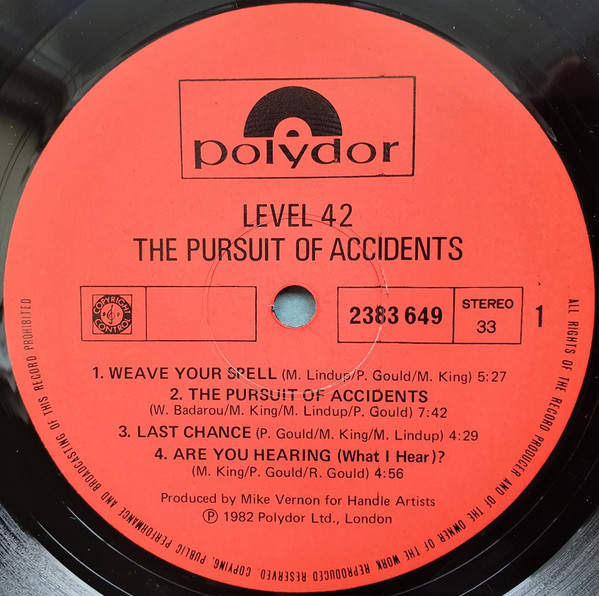 Level 42 - The Pursuit Of Accidents | Polydor (2383 649) - 3 Level 42 - The Pursuit Of Accidents | Polydor (2383 649) - 3