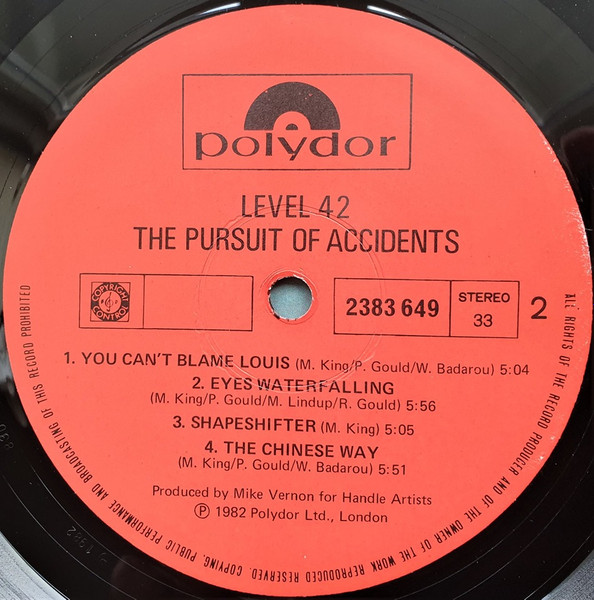 Level 42 - The Pursuit Of Accidents | Polydor (2383 649) - 4 Level 42 - The Pursuit Of Accidents | Polydor (2383 649) - 4