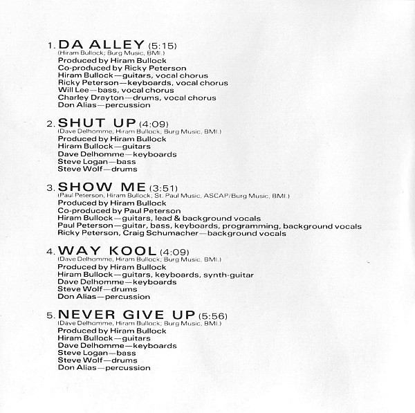 Hiram Bullock - Way Kool | Atlantic Jazz (7 82353-2) - 4