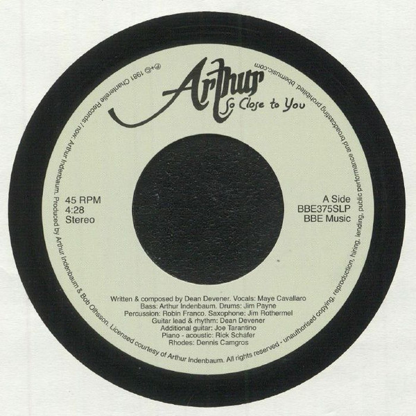 Arthur Indenbaum / Future Force - So Close To You / Reincarnation | BBE (BBE375SLP) - main Arthur Indenbaum / Future Force - So Close To You / Reincarnation | BBE (BBE375SLP) - main