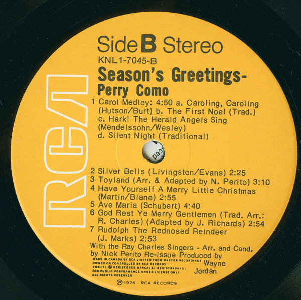 Perry Como - Season's Greetings | RCA Victor (KNL1-7045) - 4