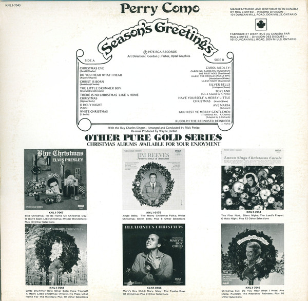 Perry Como - Season's Greetings | RCA Victor (KNL1-7045) - 2