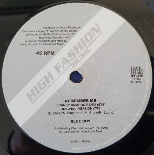 Blue Boy - Remember Me (Remixes) | High Fashion Music (MS 499) - 4 Blue Boy - Remember Me (Remixes) | High Fashion Music (MS 499) - 4