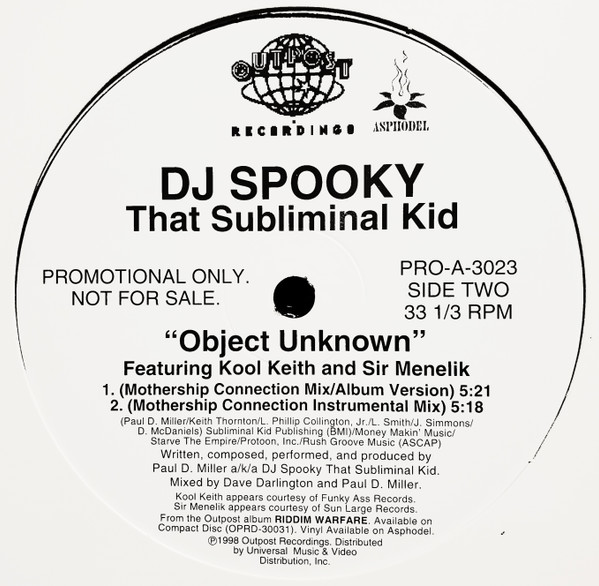 DJ Spooky - Object Unknown | Outpost Recordings (PRO-A-3023) - 2