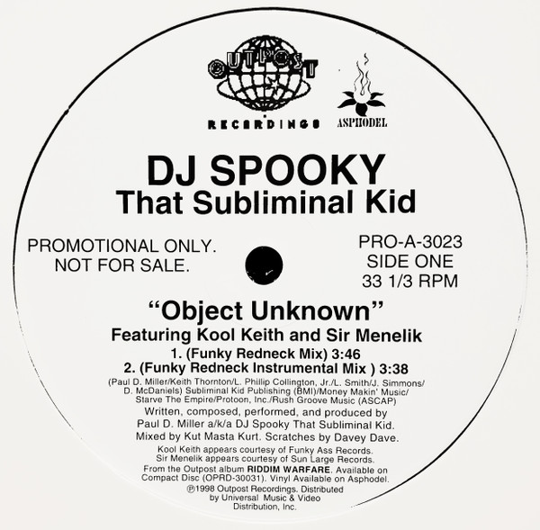 DJ Spooky - Object Unknown | Outpost Recordings (PRO-A-3023) - main