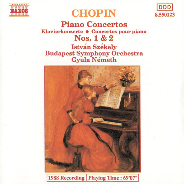 Frédéric Chopin - Istvan Szekely , Budapest Symphony Orchestra , Gyula Németh - Piano Concertos Nos. 1 & 2 | Naxos (8.550123) - main