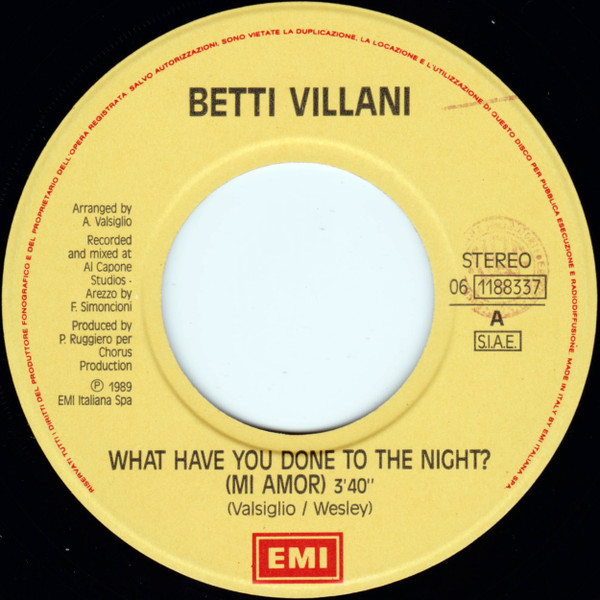 Betty Villani - What Have You Done To The Night? (Mi Amor) | EMI (06 1188337) - 3 Betty Villani - What Have You Done To The Night? (Mi Amor) | EMI (06 1188337) - 3