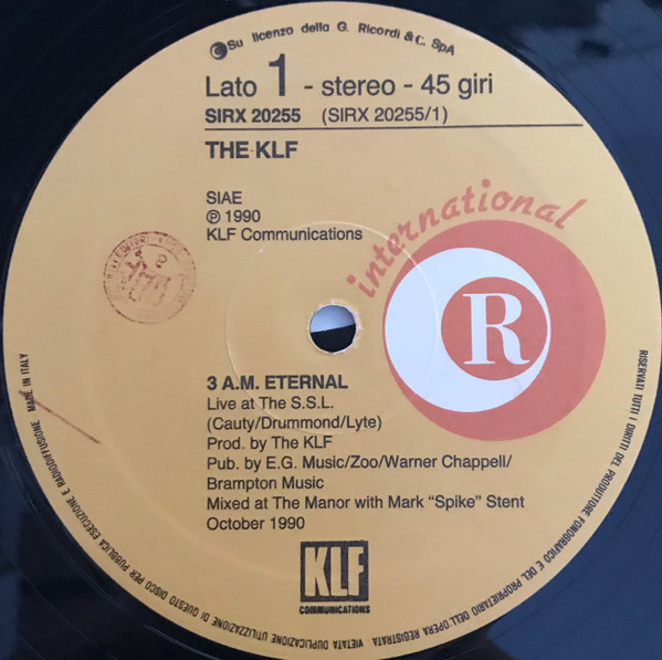 The KLF - 3 A.M. Eternal (Live At The S.S.L.) | Ricordi International (SIRX 20255) - 3