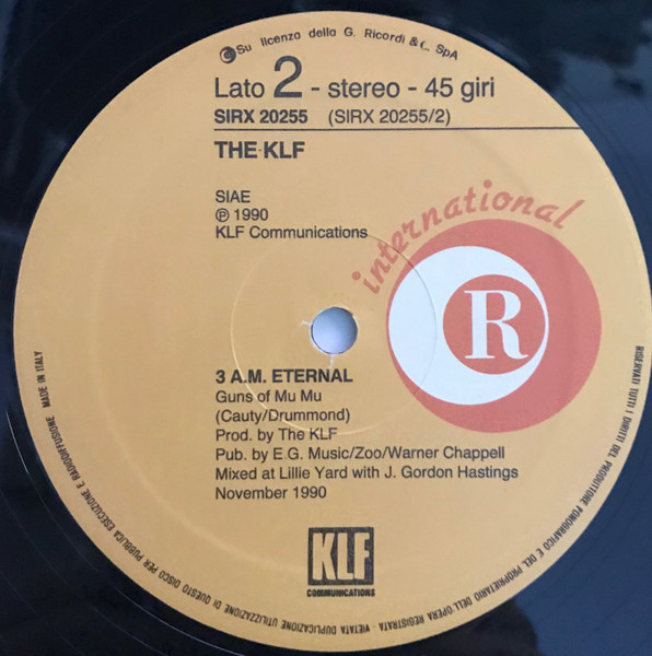 The KLF - 3 A.M. Eternal (Live At The S.S.L.) | Ricordi International (SIRX 20255) - 4