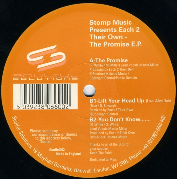 Stomp Music Presents Each 2 Their Own - The Promise EP | Soulful Solutions (Soulful 002)