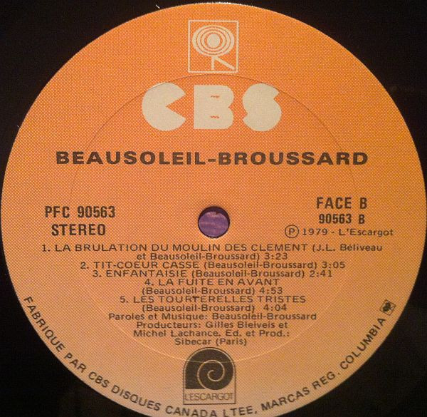 Beausoleil Broussard - Le Mitan Du Siècle Qui S'en Vient | CBS (PFC 90563) - 4