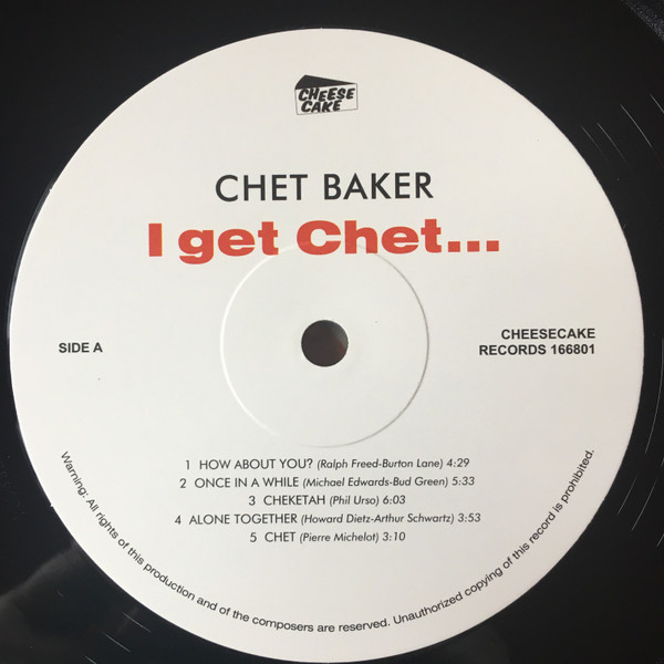 Chet Baker With Bobby Jaspar - I Get Chet | Cheesecake Records (166801) - 4