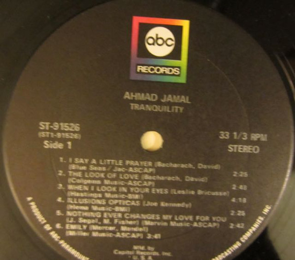 Ahmad Jamal - Tranquility | ABC Records (ABCS-660) - 3 Ahmad Jamal - Tranquility | ABC Records (ABCS-660) - 3