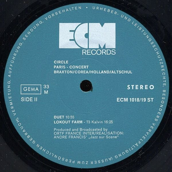 Circle - Paris - Concert | ECM Records (ECM 1018/19 ST) - 4 Circle - Paris - Concert | ECM Records (ECM 1018/19 ST) - 4