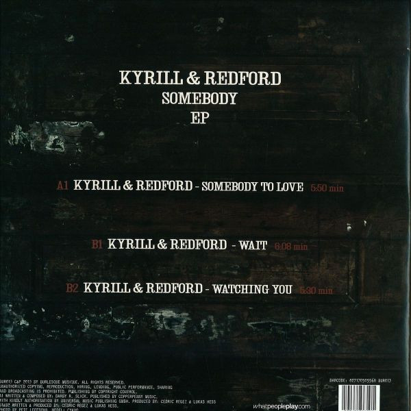 Kyrill & Redford - Somebody EP | Burlesque Musique (BUR013) - 2