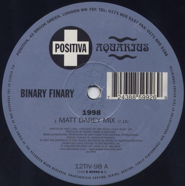 Binary Finary - 1998 | Positiva (12TIV-98) - 3