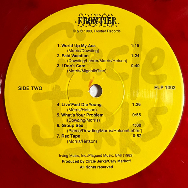Circle Jerks - Group Sex (Limited Edition - Smoke Red Vinyl) [Vinyl] | Frontier Records (FLP 1002) - 4