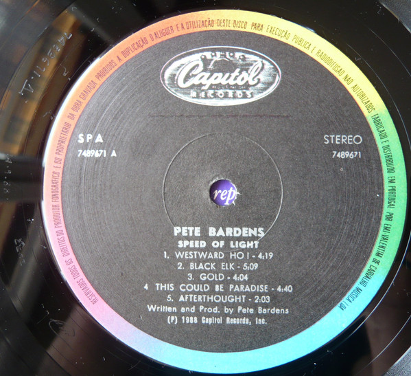 Peter Bardens - Speed Of Light | Capitol Records (7489671) - 3