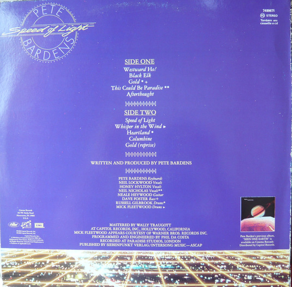 Peter Bardens - Speed Of Light | Capitol Records (7489671) - 2